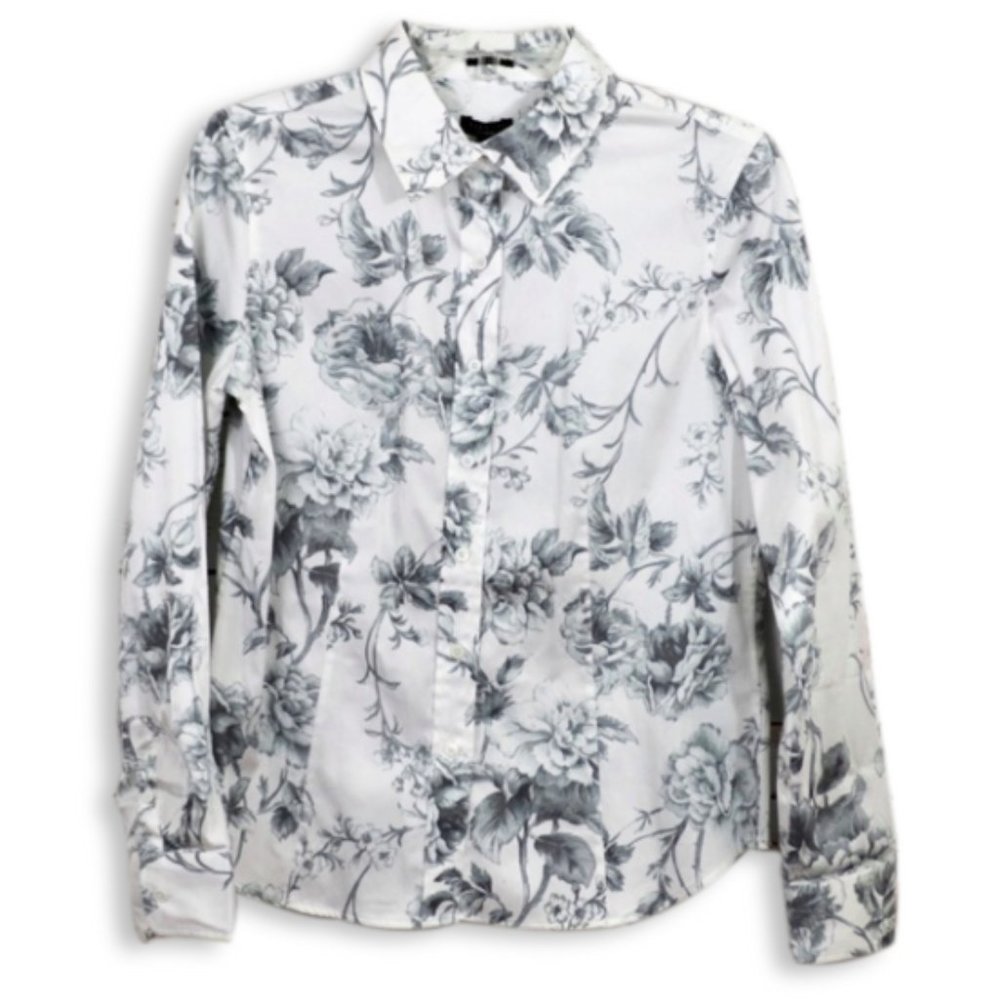 Talbots Floral Button Down Top   Size 8